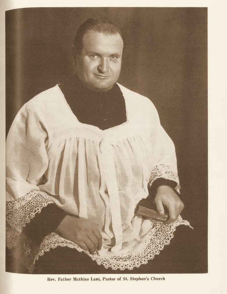 Rev. Father Mathias Lani, Pastor of St. Stephen's Church, 1953